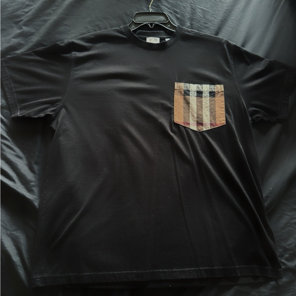 Burberry check pocket cotton T Shirt